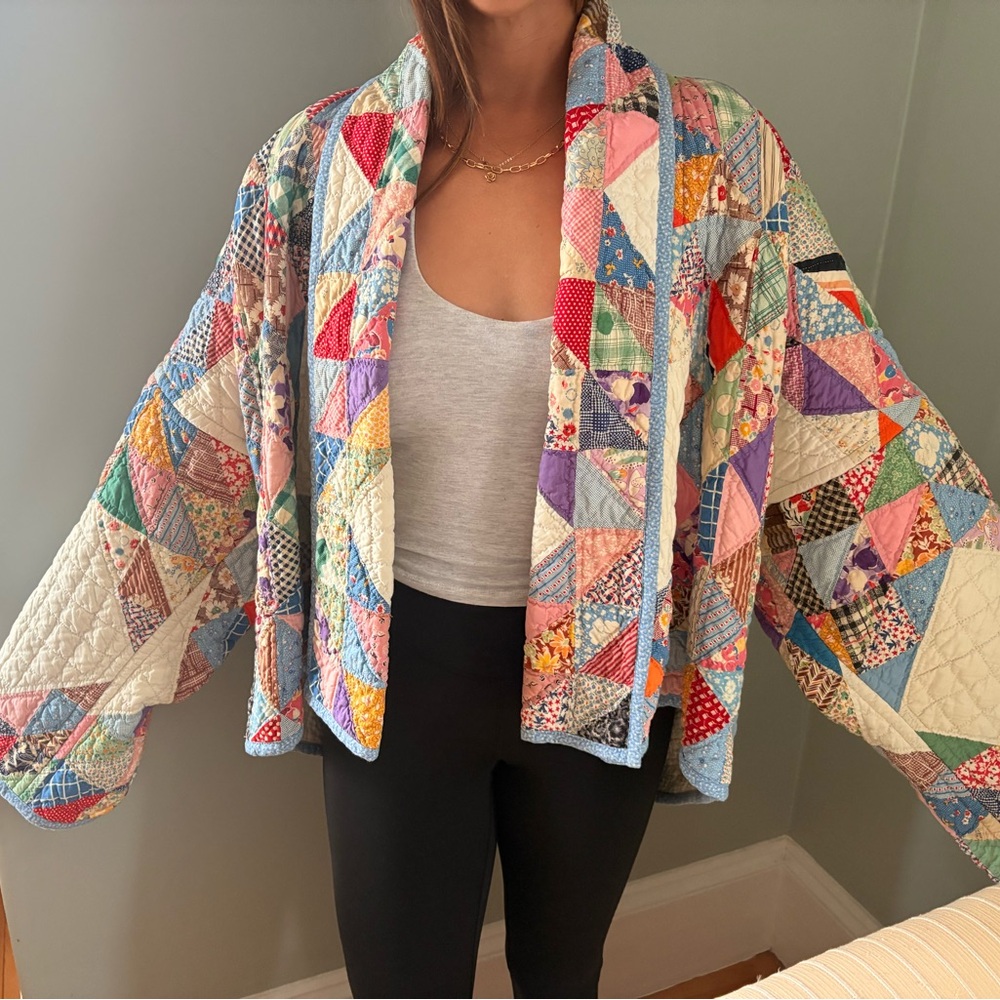 Multicolor Patchwork Quilted Bomber Jacket